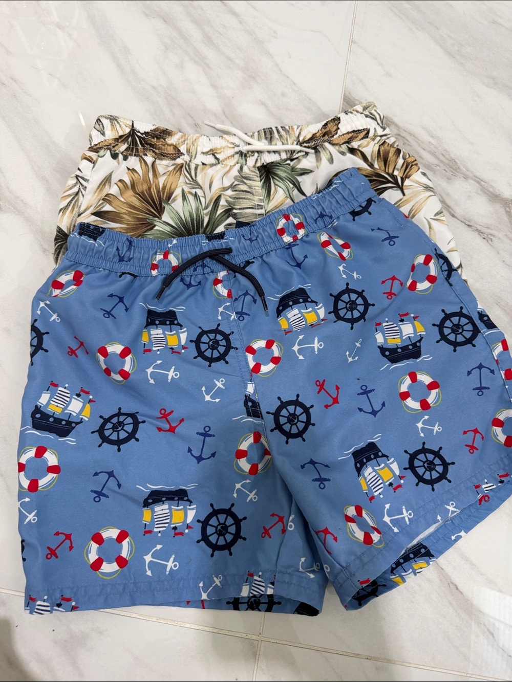 Janie and Jack Blue Nautical Print KIDS BOYS Swim Shorts